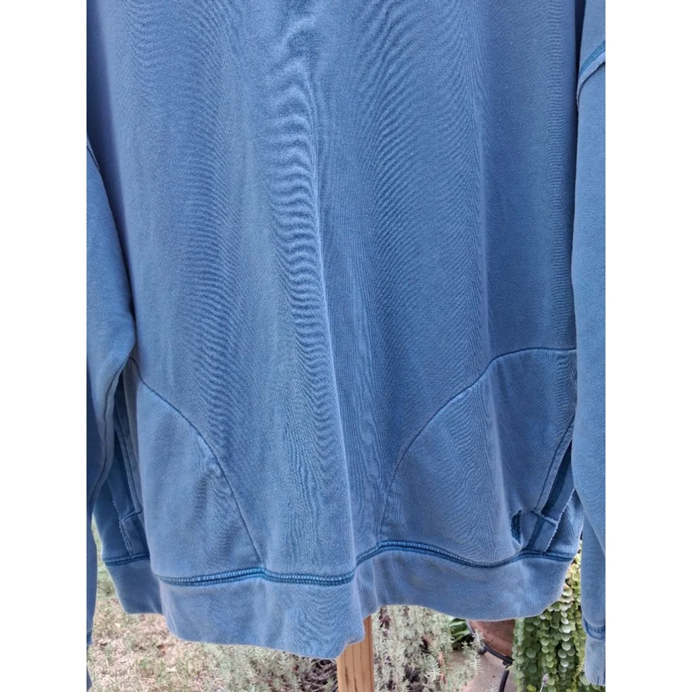 Free People Movement Metti Crewneck Sweatshirt M Dusty Teal Blue - Picture 3 of 11